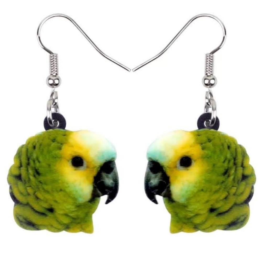 New Double Sided Acrylic Parrot Earrings.